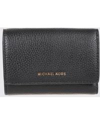Michael Kors - Bryant Leather Tri-Fold Wallet With Metal Logo And Button - Lyst