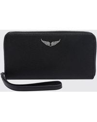 Zadig & Voltaire - Zadig &Amp Voltaire Grained Leather Continental Wallet With Wrist Strap - Lyst