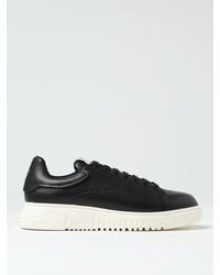 Emporio Armani - Sneakers In Grained Leather - Lyst
