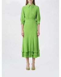 Elisabetta Franchi - Viscose Georgette Chemisier Dress - Lyst