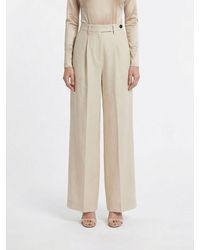 Brunello Cucinelli - Linen Blend Wide-Leg Trousers - Lyst