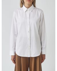 Max Mara - Cotton Poplin Shirt With Classic Collar And Long Sleeves - Lyst