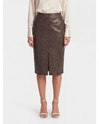 Twinset - Slim Fit Python Print Faux Leather Midi Pencil Skirt - Lyst
