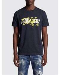 DSquared² - Slim Fit Cotton T-Shirt With Contrasting Logo Print - Lyst