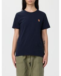 Maison Kitsuné - Maison Kitsun&Eacute Cotton T-Shirt With Logo - Lyst