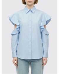 Moschino - Stretch Cotton Shirt With Cut Out Detail - Lyst
