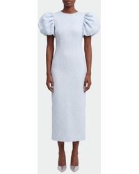 ROTATE BIRGER CHRISTENSEN - Vestido Midi De Malla Con Estampado Floral - Lyst