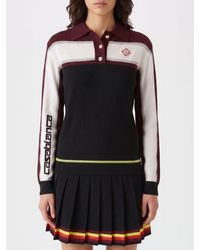 CASABLANCA - Bicolor Wool Polo Shirt With Logo - Lyst