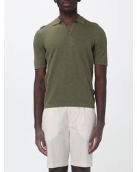 Brooksfield - Linen Bowling Collar Polo Shirt - Lyst