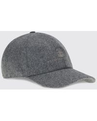 Brunello Cucinelli - Logo Virgin Wool Flannel Baseball Cap - Lyst