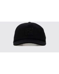 Fendi - Wool And Cashmere Baseball Cap With Ff Monogram And Velcro Closure - Lyst