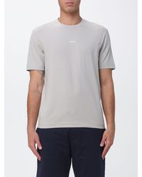 BOSS - Crew Neck Stretch-Cotton T-Shirt With Contrast Chest Logo - Lyst