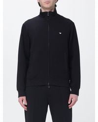 Emporio Armani - Cotton Blend Zip-Up Sweatshirt - Lyst