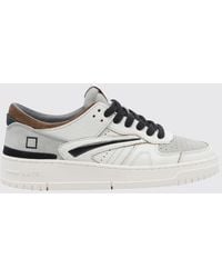 Date - Torneo Leather And Suede Low-Top Sneakers With Perforated Toe - Lyst