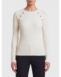 Balmain - Ribbed Viscose Knit Top - Lyst