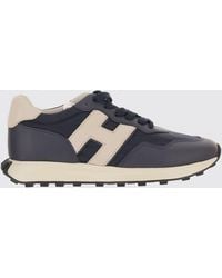 Hogan - H601 Smooth Leather And Mesh Sneakers With H Logo And Notched Sole - Lyst
