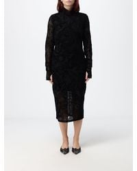 Just Cavalli - Floral Print Tulle Long-Sleeved Mini Sheath Dress - Lyst