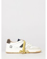 Date - Court 2.0 Low Top Calfskin Sneakers With Perforated Toe - Lyst
