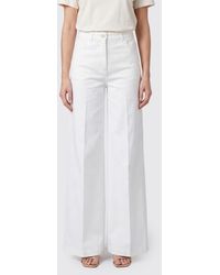 Aspesi - High-Waisted Wide-Leg Cotton Corduroy Trousers - Lyst