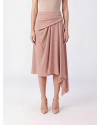 Stella McCartney - Asymmetrical Satin Midi Skirt With Draped High Waist - Lyst