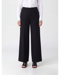 Aspesi - Wide Leg Crêpe Trousers With Elasticated Waist - Lyst