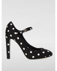 Dolce & Gabbana - Bianca Polka-Dot Satin Pumps - Lyst
