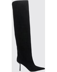 Le Silla - Bella Suede Knee-High Slip-On Boots With High Heel - Lyst
