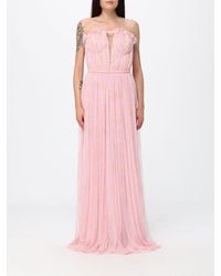 Genny - Off-The-Shoulder Pleated Lace Bustier Gown - Lyst