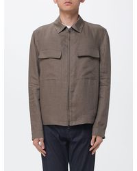 Manuel Ritz - Relaxed Fit Twill Shirt Jacket With Zip Closure - Lyst
