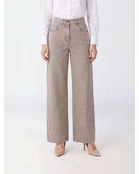 Brunello Cucinelli - High-Waisted Wide Leg Cotton Denim Jeans By - Lyst