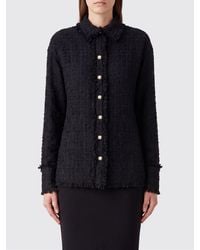 Balmain - Slim Fit Cotton Tweed Shirt Jacket With Frayed Hem - Lyst