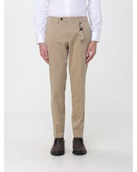 Manuel Ritz - Slim Fit Stretch Cotton Chino Trousers With Logo Charm - Lyst