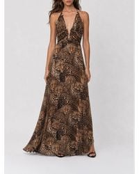 Philipp Plein - Flared Long Dress With Animal Print And Off-The-Shoulder Design - Lyst