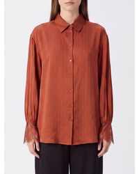 Twinset - Viscose Shirt With Lace Inserts And Flared Cuffs - Lyst