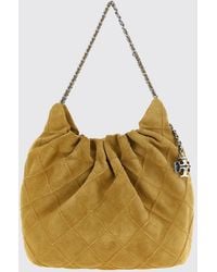 Tory Burch - Fleming Quilted Calfskin Leather Mini Bag With Double T Logo - Lyst