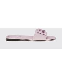 Fendi - Baguette Tumbled Leather Sandals - Lyst