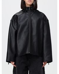 Paul Smith - Cropped Lambskin Leather Jacket With Oversized Fit And High Neck - Lyst