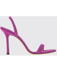 Jimmy Choo - Jenn Suede Slingback Sandals With A Round Toe And Stiletto Heel - Lyst