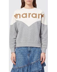 Isabel Marant - Relaxed Fit Crewneck Cotton Sweatshirt With Logo - Lyst