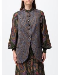 Etro - Paisley Print Tailored Cotton-Blend Waistcoat With Crew Neck - Lyst