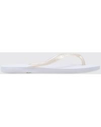 Havaianas - Slim Rubber Thong Sandals With Low Heel And Tone-On-Tone Logo - Lyst