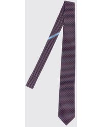 Ferragamo - Silk Tie With All-Over Gancini Monogram Pattern - Lyst
