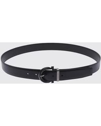 Ferragamo - Adjustable Calf Leather Belt With Gancini Buckle - Lyst