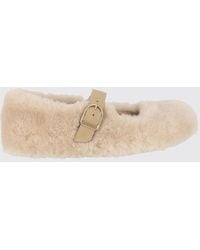 Birkenstock - Santa Clarita Shearling Mary Janes With Adjustable Strap - Lyst
