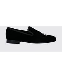 Philipp Plein - Velvet Loafers With Embroidered Skull - Lyst