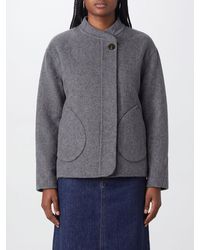 Soeur - Single-Breasted Short Wool-Blend Coat With Dropped Shoulders - Lyst
