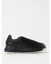 Emporio Armani - Sneakers In Leather And Rubber - Lyst