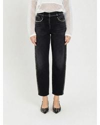 Twinset - Studded Denim Straight Jeans - Lyst