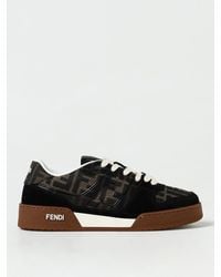 Fendi - Match Suede & Jacquard Low-top Sneakers - Lyst