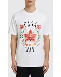 CASABLANCA - Printed Organic Cotton T-Shirt - Lyst